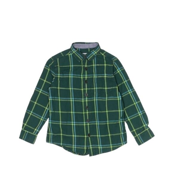 2pc Lot EUC Boys Cat & Jack Spring Green & Blue Button Down Dress Shirt Size XS - Picture 4 of 9